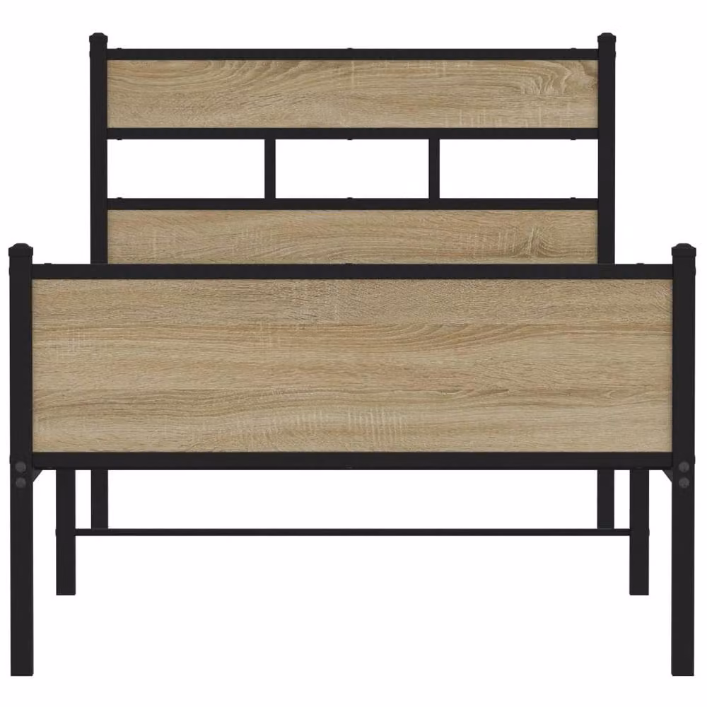 Berkfield Home Sonoma Oak Bed Frame in Brown, W: 90 cm, D: 200 cm – 3