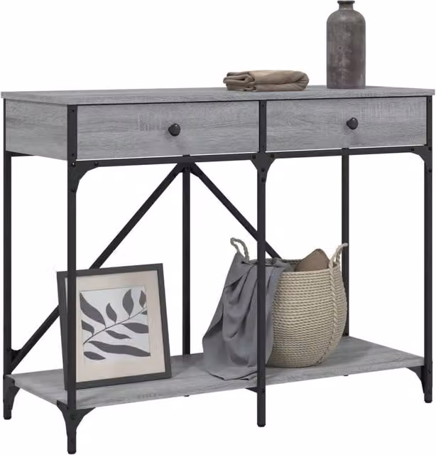 Berkfield Home Decorative Console Table in Grey Sonoma, W/D/H: 100 x 39 x 78.5 cm – 1