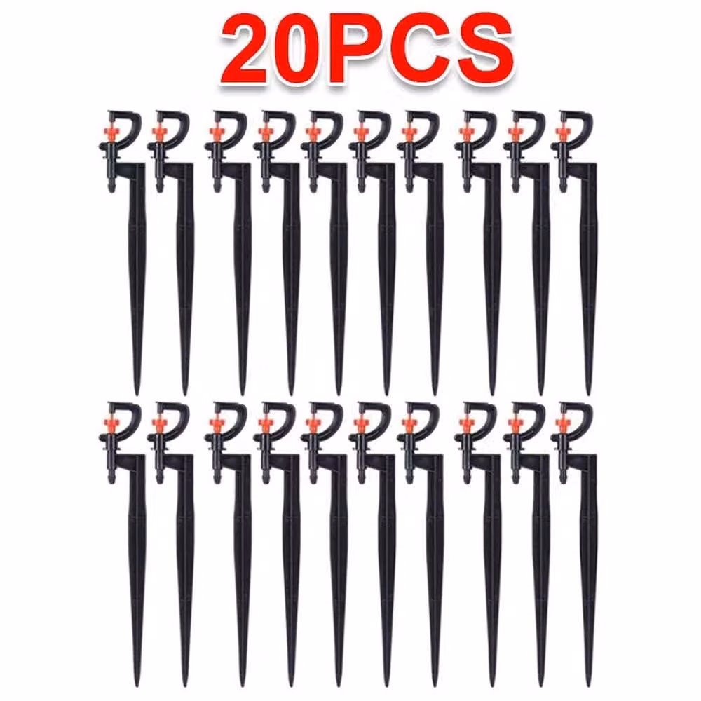 SPETLEK 20x Adjustable Drip Irrigation Spray Emitters with Spikes, Black, 100g – 2