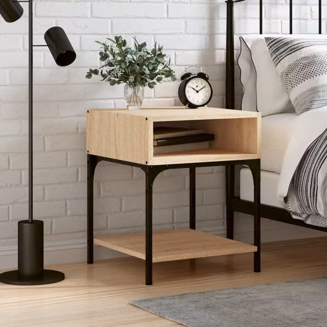 Berkfield Home Bedside Table in Sonoma Oak Brown, W: 40 cm, D: 41 cm, H: 50 cm – 1