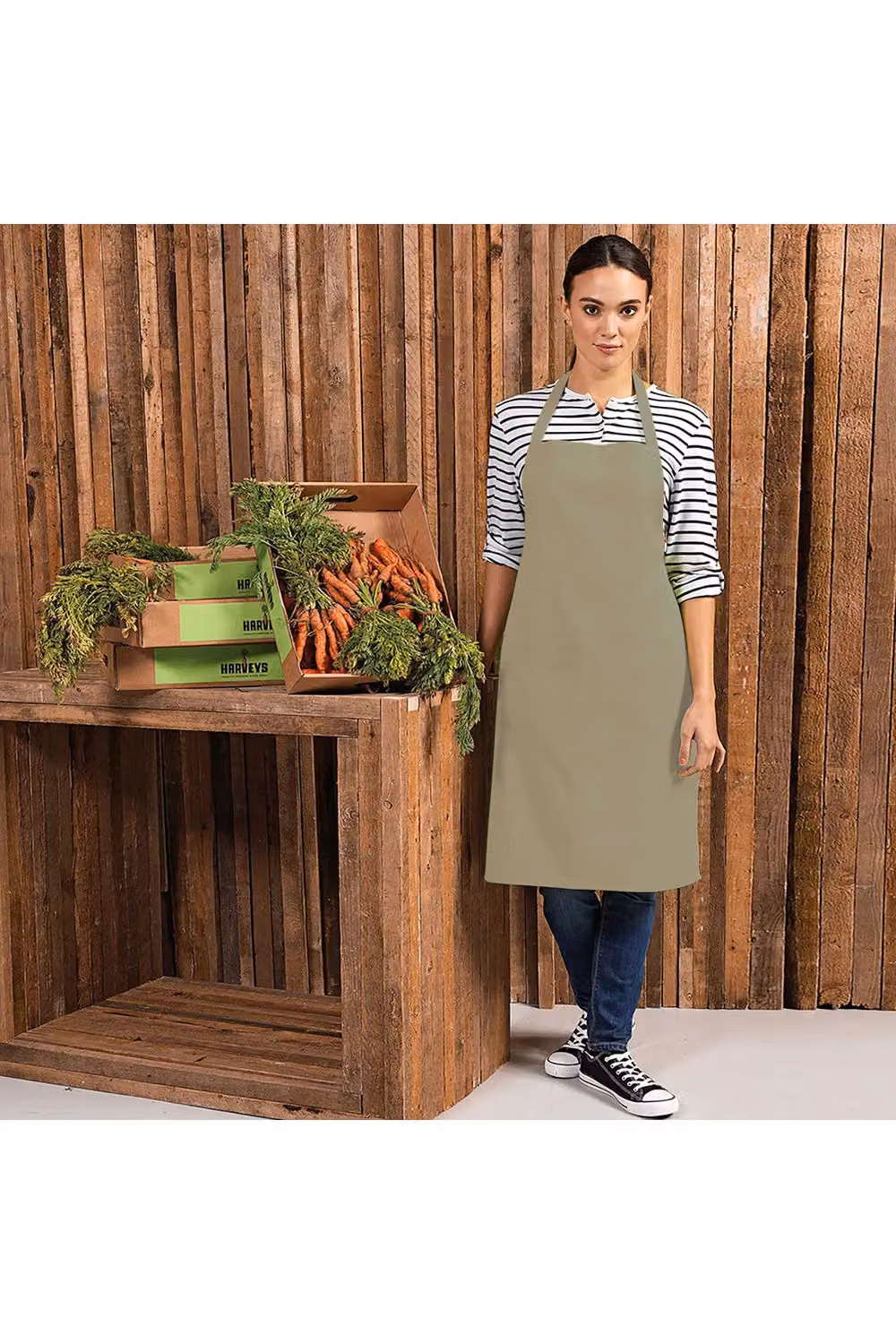 Premier Colours Poly-Cotton Bib Apron in Green – 2