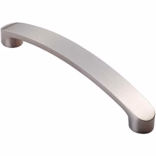 Loops Brushed Silver Bow Pull Handle, 140 x 12 mm with 128 mm Fixing Centres