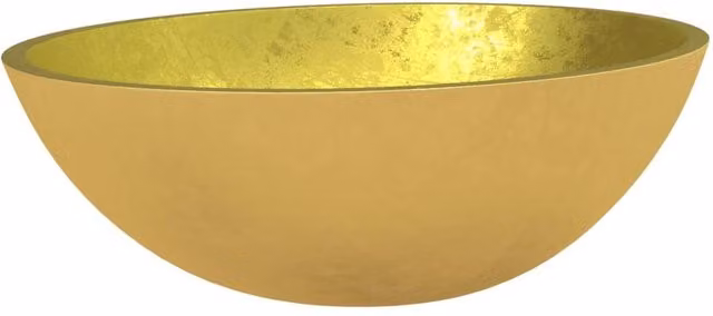 Berkfield Home Gold Glass Countertop Basin W/D/H: 50 x 37 x 14 cm – 1