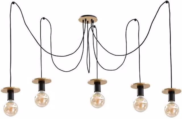 Netlighting Saturn Cluster Pendant Ceiling Light in Gold/Brass with 5x E27 Sockets