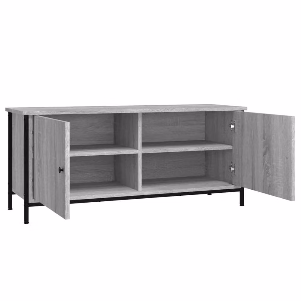 Berkfield Home TV Cabinet with Doors in Grey Sonoma, W/D/H: 102 x 35 x 45 cm – 3