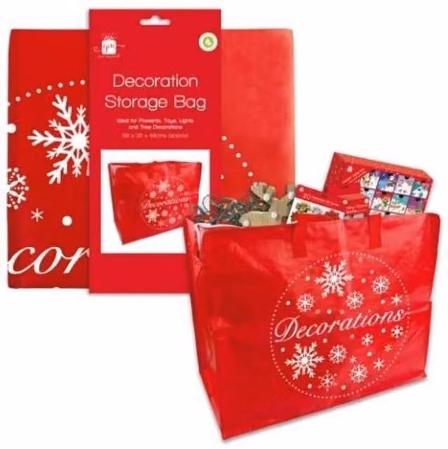 KDMD Christmas Decoration Large Storage Bag 2 Pack in Red, W/D/H: 58 x 30 x 48 cm