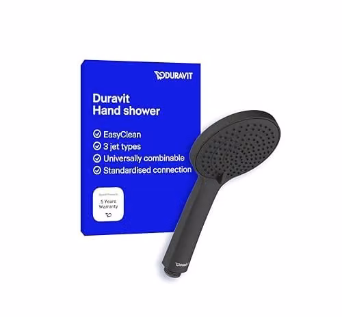 Duravit Universal Rain Hand Shower with Anti-Limescale Function, Matt Black