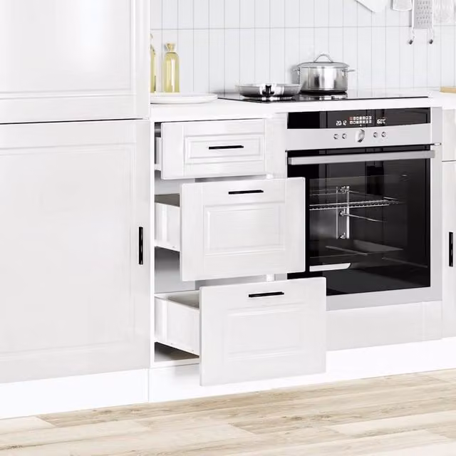 Berkfield Home Porto Modern High Gloss White Kitchen Base Unit in MDF