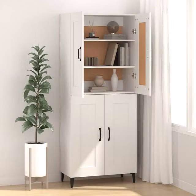 Berkfield Home Modern White Sideboard in Engineered Wood W/D/H: 69.5 x 34 x 90 cm – 1