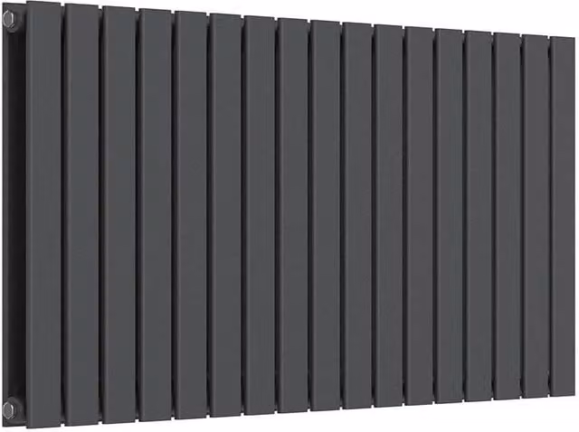 Lux Heat Anthracite Grey Horizontal Flat Wall Mounted Radiator W/H: 119 x 60 cm