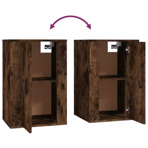vidaXL 2 Piece Wall-mounted TV Cabinet Set in Smoked Oak, W/D/H: 40 x 34.5 x 60 cm – 4