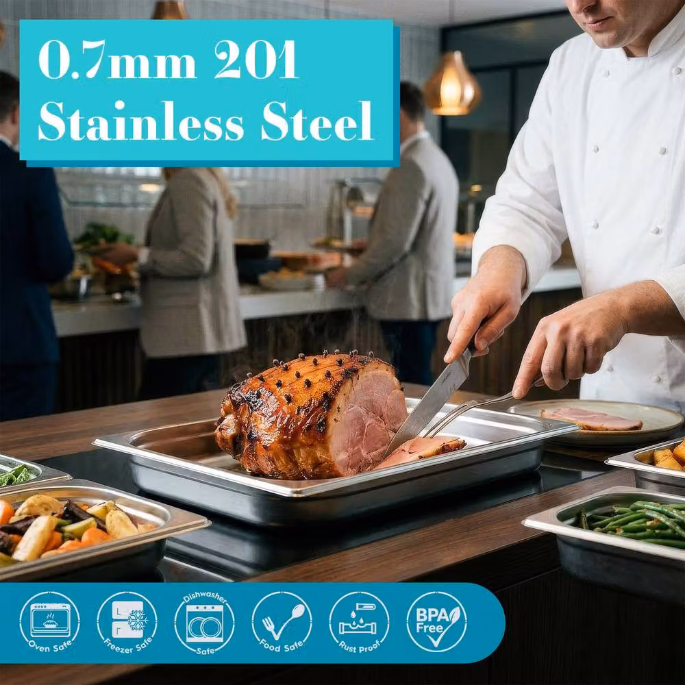 Argon Tableware Stainless Steel Gastronorm Container 1/1, 4.5 l, Silver – 3