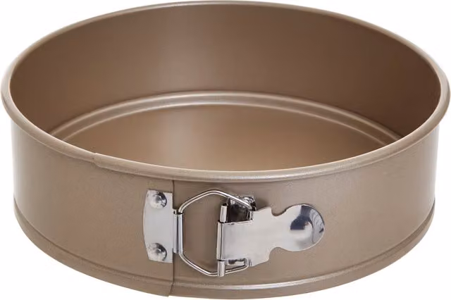 Orsina Non-Stick Carbon Steel Round Springform Cake Pan with Removable Base, Gold, Diameter: 24 cm