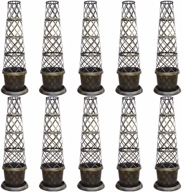 FLAVORA Black and Gold Tower Pot Climbing Plant Planter Kit, 10 x 100g – 1