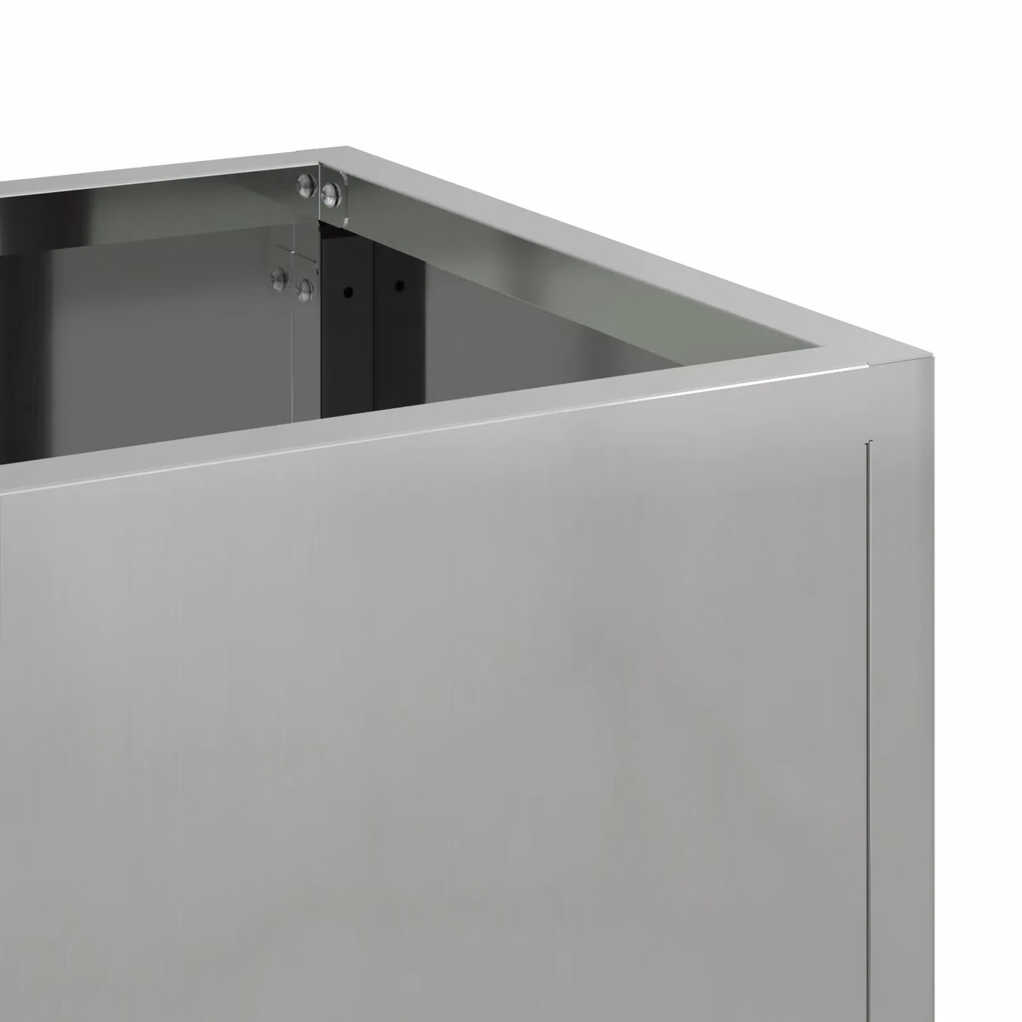 Berkfield Home Raised Garden Planter in Silver Galvanised Steel, W: 100 cm, D: 26 cm, H: 82 cm – 3