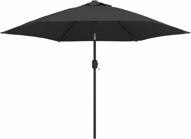 Berkfield Home Outdoor Parasol with LED Lights and Steel Pole, Anthracite Black, 300 cm