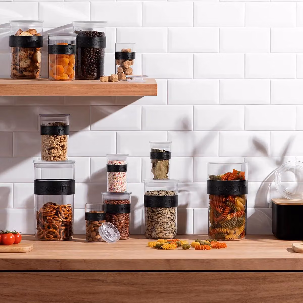 Bodum PRESSO Set of 12 Black Plastic Storage Containers with Snap Lids – 3
