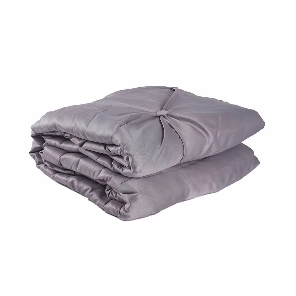 Voltico Quilted Buttoned Bedspread in Silver, Petrol, Plum and Natural, W/D/H: 140 x 200 cm – 2