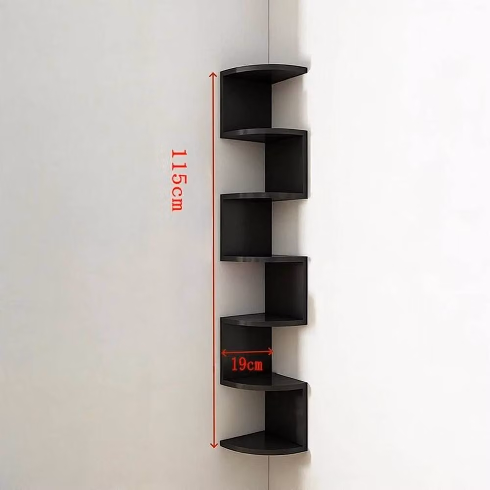 FORGEVIO 7 Tier Black Matt Metal Wall Mounted Floating Storage Shelf – 3