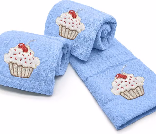 Kitchen Trends Pack of 3 Blue Striped Cotton Tea Towels