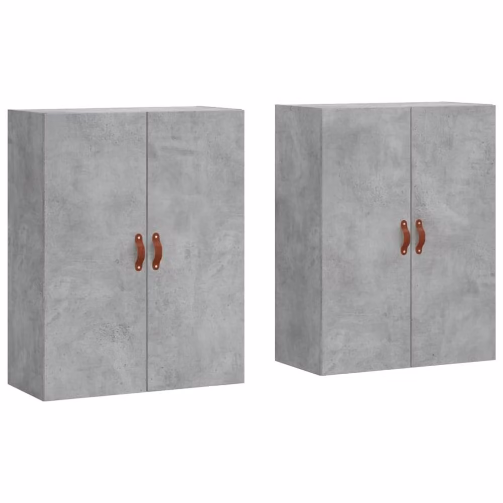 Berkfield Home Wall Mounted Cabinets, 2 Piece Set, Concrete Grey, W/D/H: 69.5 x 34 x 90 cm – 3