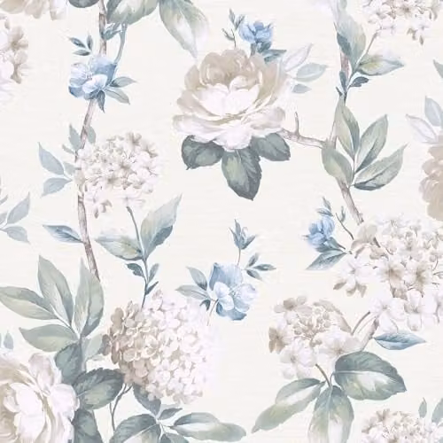 Arthouse Keeka Blue Floral Vintage Style Botanical Wallpaper – 1