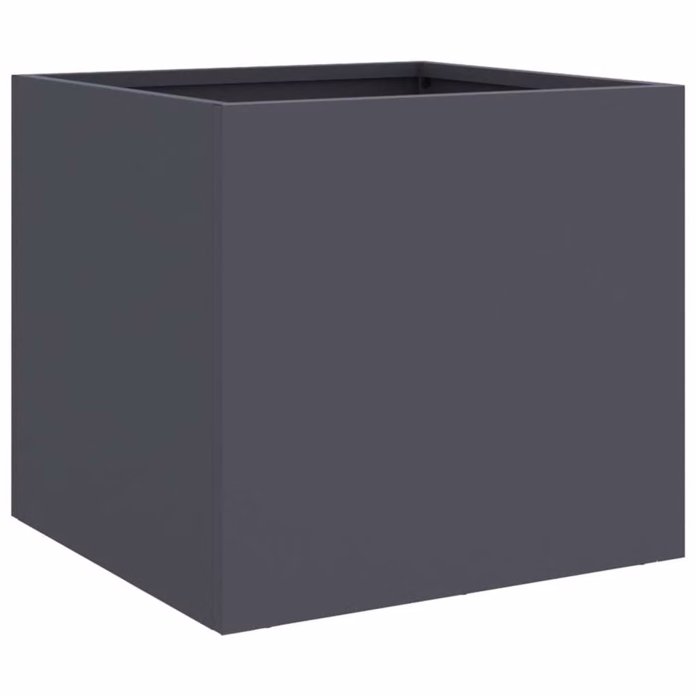 Berkfield Home Anthracite Steel Planter Tub in Black, W/D/H: 32 x 30 x 29 cm – 2