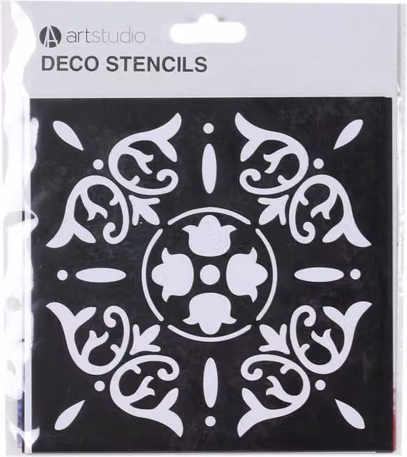 Art Studio Deco Stencils in White for Adults
