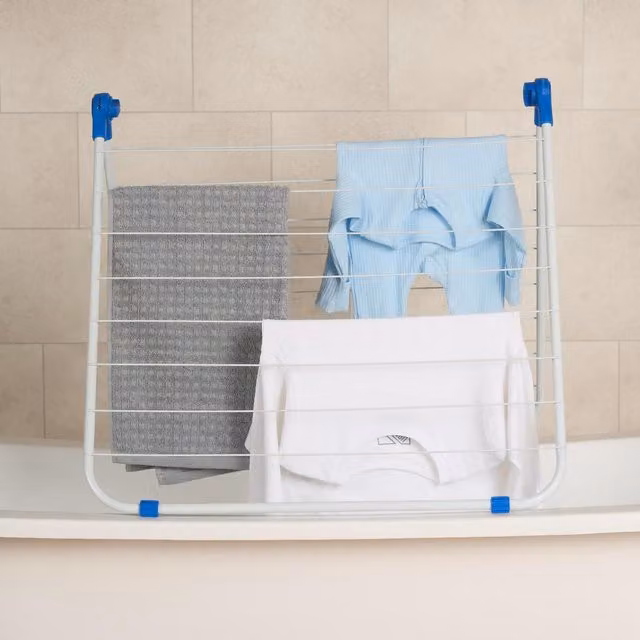 OHS Over Bath Clothes Airer - White