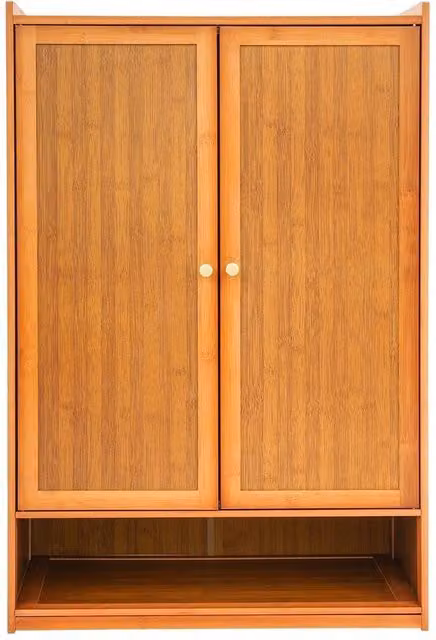Havendro Brown Modern Shoe Storage Cabinet with 2 Hinged Doors and Internal Shelves – 1