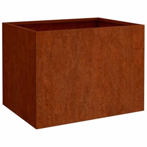 vidaXL Brown Corten Steel Planter Tub W: 62 cm, D: 47 cm, H: 46 cm