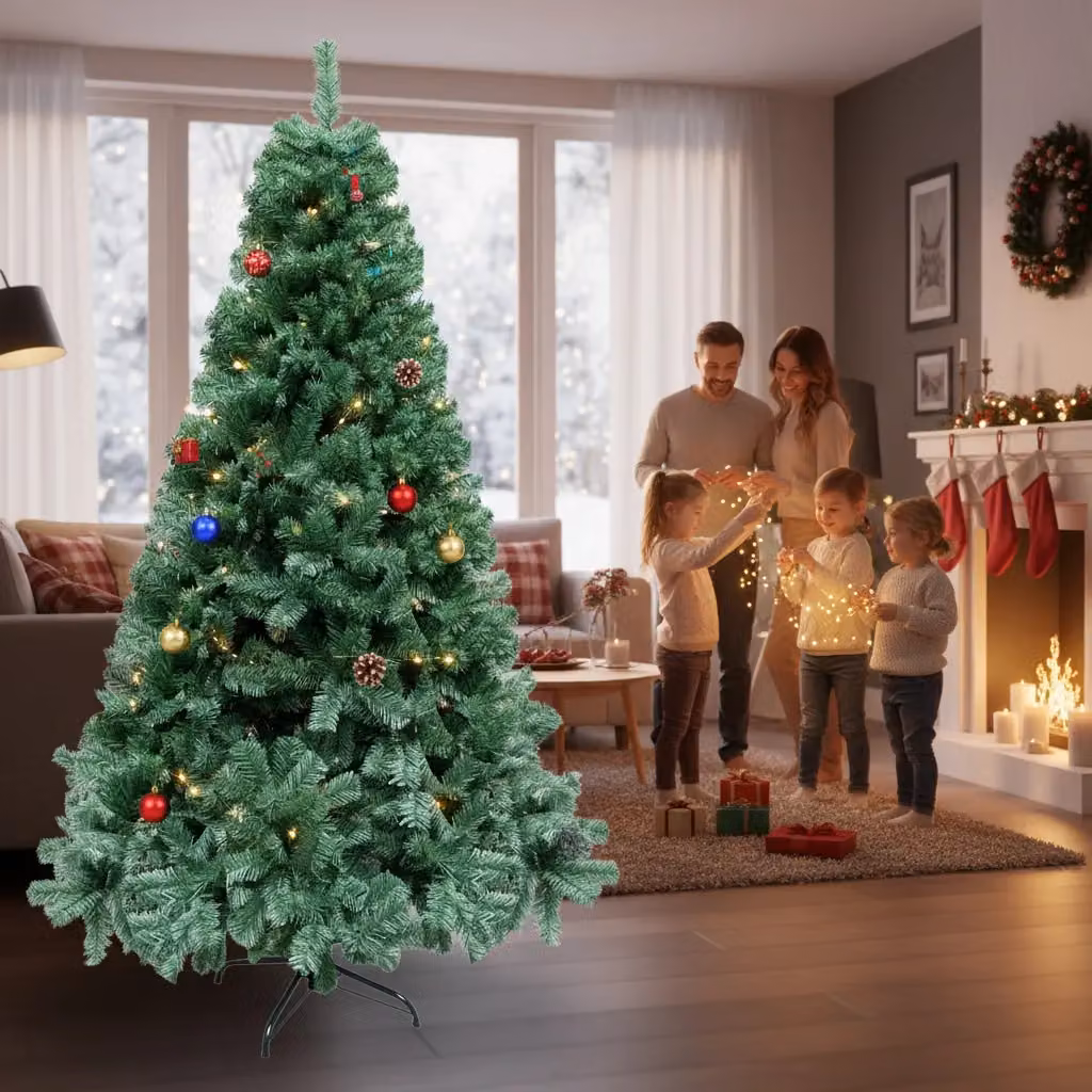 Shatchi 4ft Green Pine Christmas Tree with Classic Pine Tips – 7