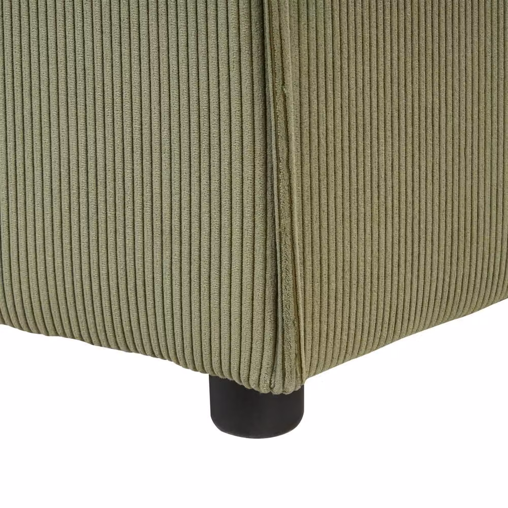 Wyld and Coco Green Cord Modular Ottoman Footstool with Black Metal Legs – 4