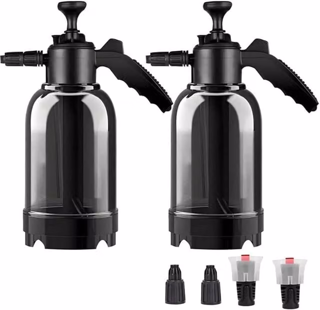 VOGREX 2x 2L Manual Car Wash Foam Pressure Sprayer Hand Held Pump Bottles in Black – 1
