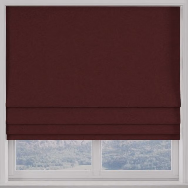 Terrys Kansai Plain Blackout Made to Measure Roman Blind in Red