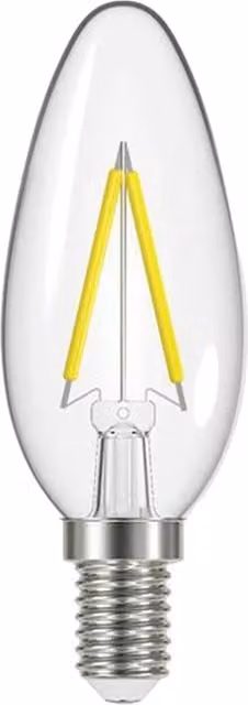 Energizer E14 LED Candle Bulb, Warm White Transparent Glass Filament
