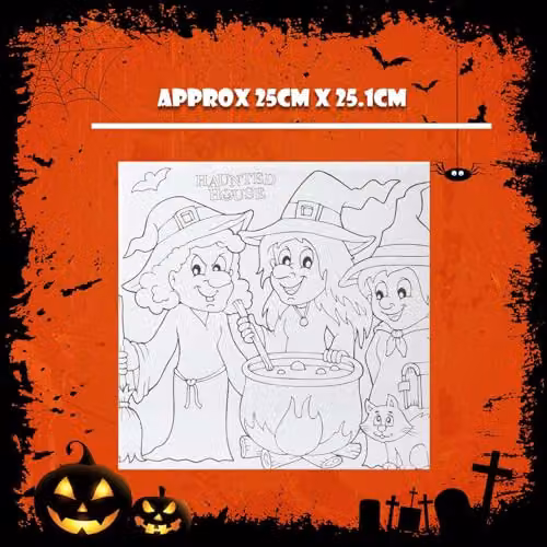 VFM e-Store Halloween Canvas Craft Accessory Witch in White, 25 cm – 3