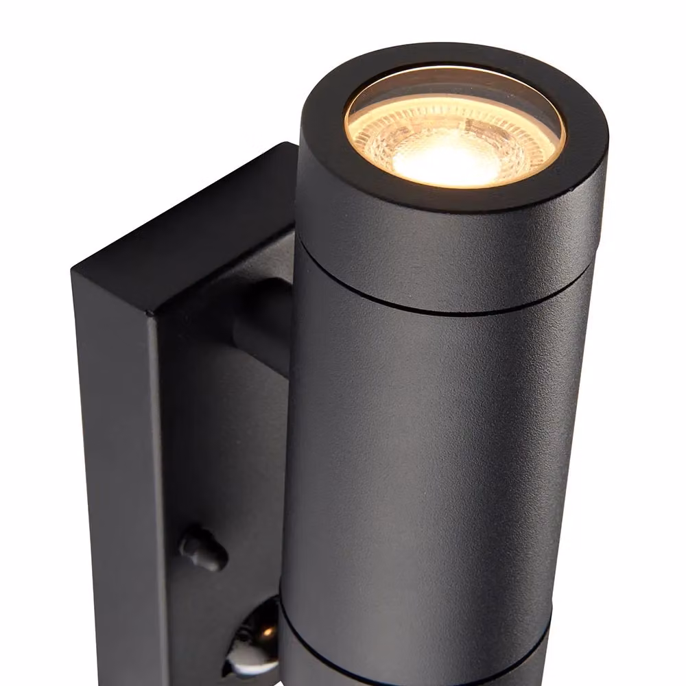 Netlighting Odyssey PIR Motion Sensor Up Down Wall Lamp in Satin Black and Clear Glass, IP44 Rated – 3