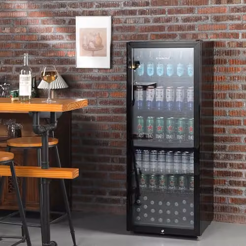 Subcold MAXI250LED Tall Drinks Fridge with Glass Door, 237L Capacity, Lockable and Reversible, Black or Silver – 2