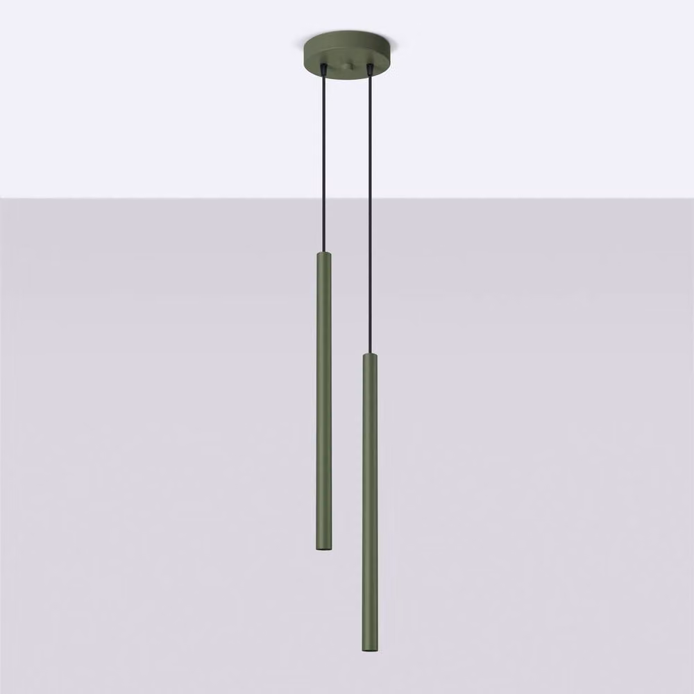Sollux Lighting Modern Green Metal Pendant Lamp, W/D/H: 104 x 15 x 15 cm – 2