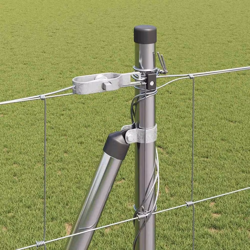 Berkfield Home Modern Field Fence in Silver Galvanised Steel, H: 150 cm x W: 25 m – 3