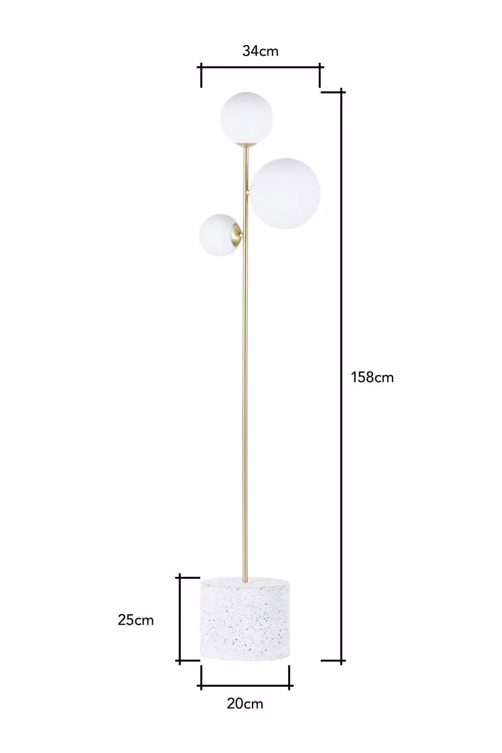 BHS Lighting Terrazzo Forella Brass Floor Lamp in Gold/Brass – 3