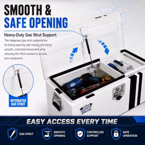 Autojack Heavy Duty Steel Van Storage Safe in White, W: 35.5 cm – 5