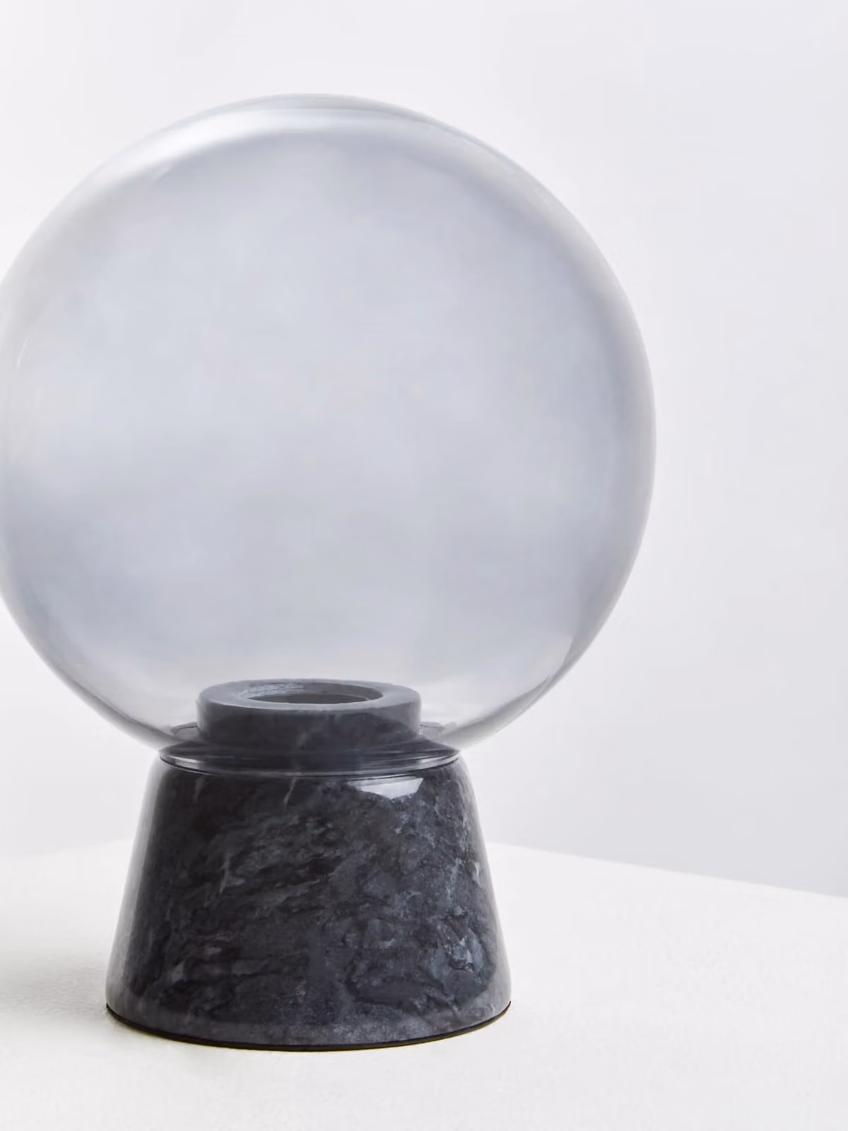 Interiors by Premier Orsina Contemporary Globe Table Lamp with Black Marble and Transparent Glass Base – 2