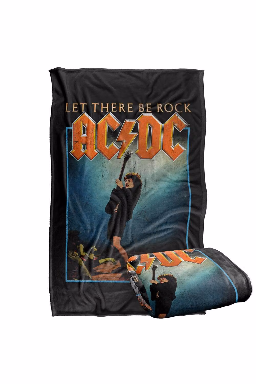 AC/DC Let There Be Rock Super Soft Silky Touch Fluffy Throw Blanket, Black and Multicolour, Large – 2