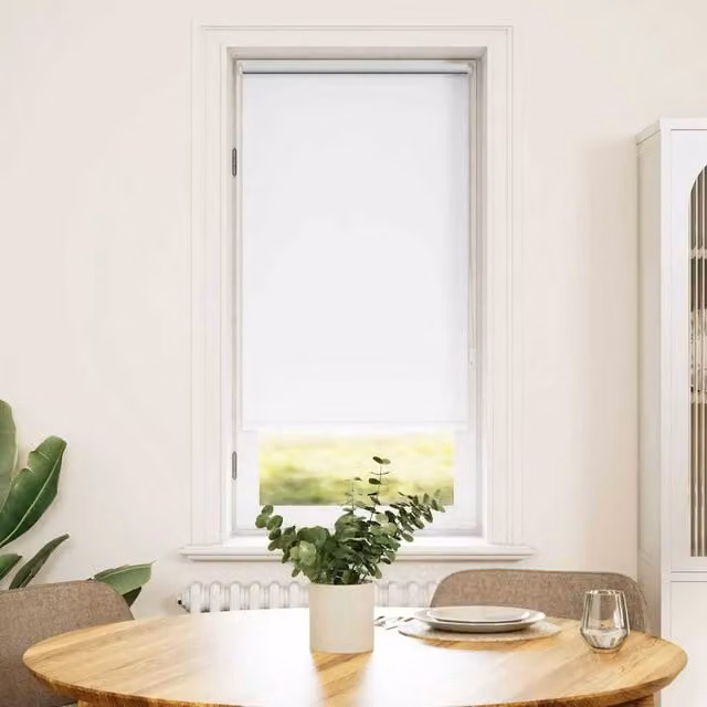 Berkfield Home White and Silver Thermal Insulating Blackout Roller Blind W: 60 cm, H: 120 cm