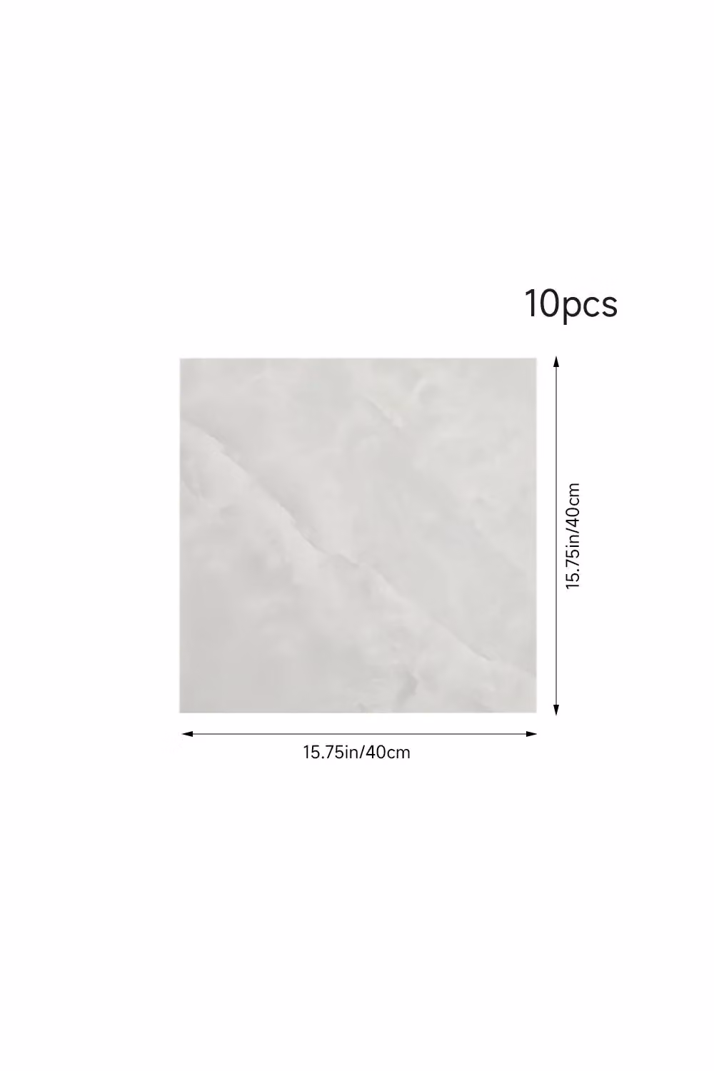 Living and Home Set of 10 Grey Marble PVC Self-Adhesive Wall Stickers, 40 x 40 cm – 2