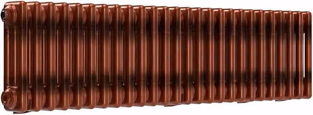 Lux Heat Horizontal Copper Lacquer Column Radiator in Copper, Brown or Bronze, H x W: 30.0 x 119.0 cm