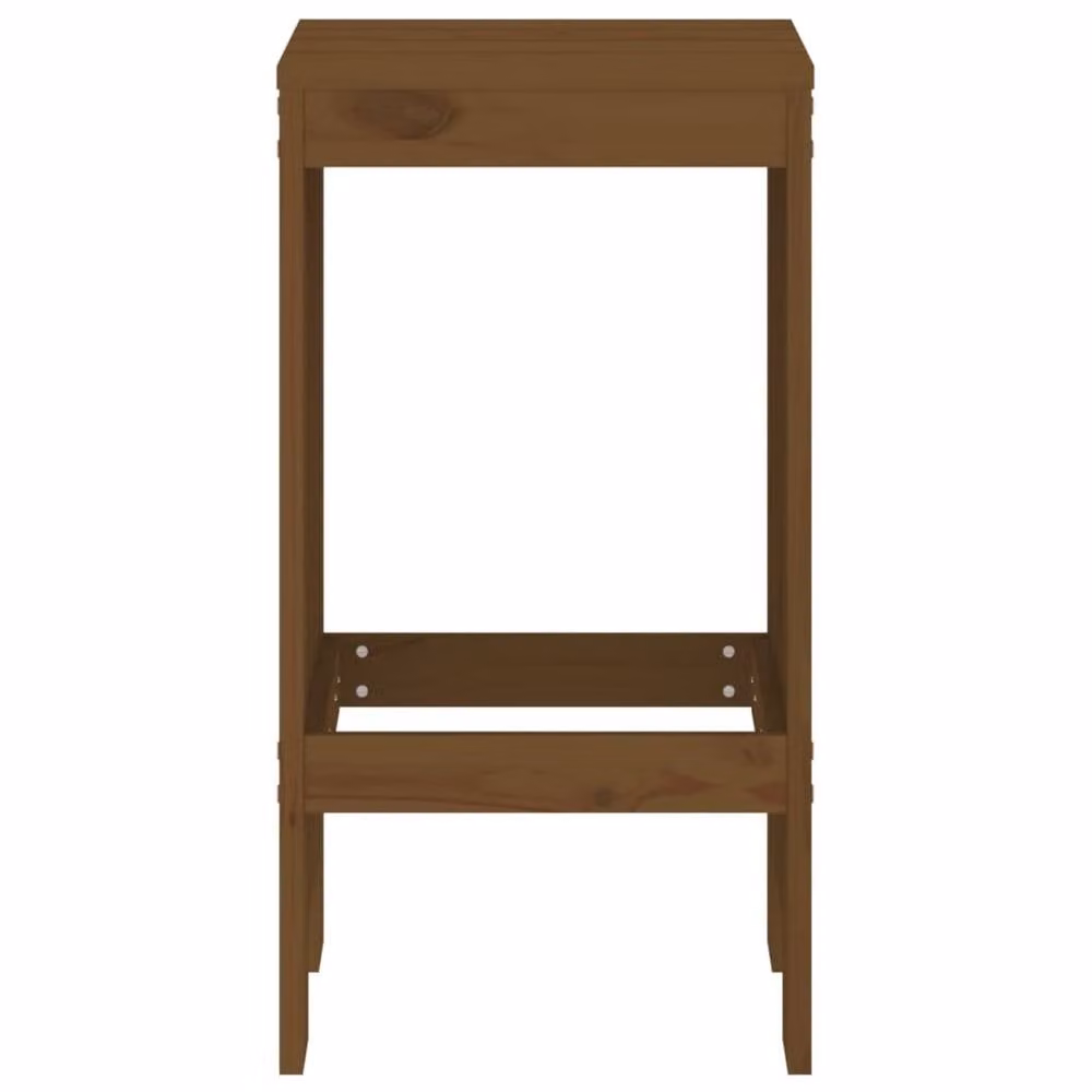 Berkfield Set of 2 Rustic Solid Wood Pine Bar Stools, Honey Brown, W: 40 cm, D: 36 cm, H: 75 cm – 2