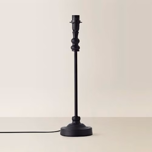 ValueLights Modern Metal Tabletop Lamp Base in Black